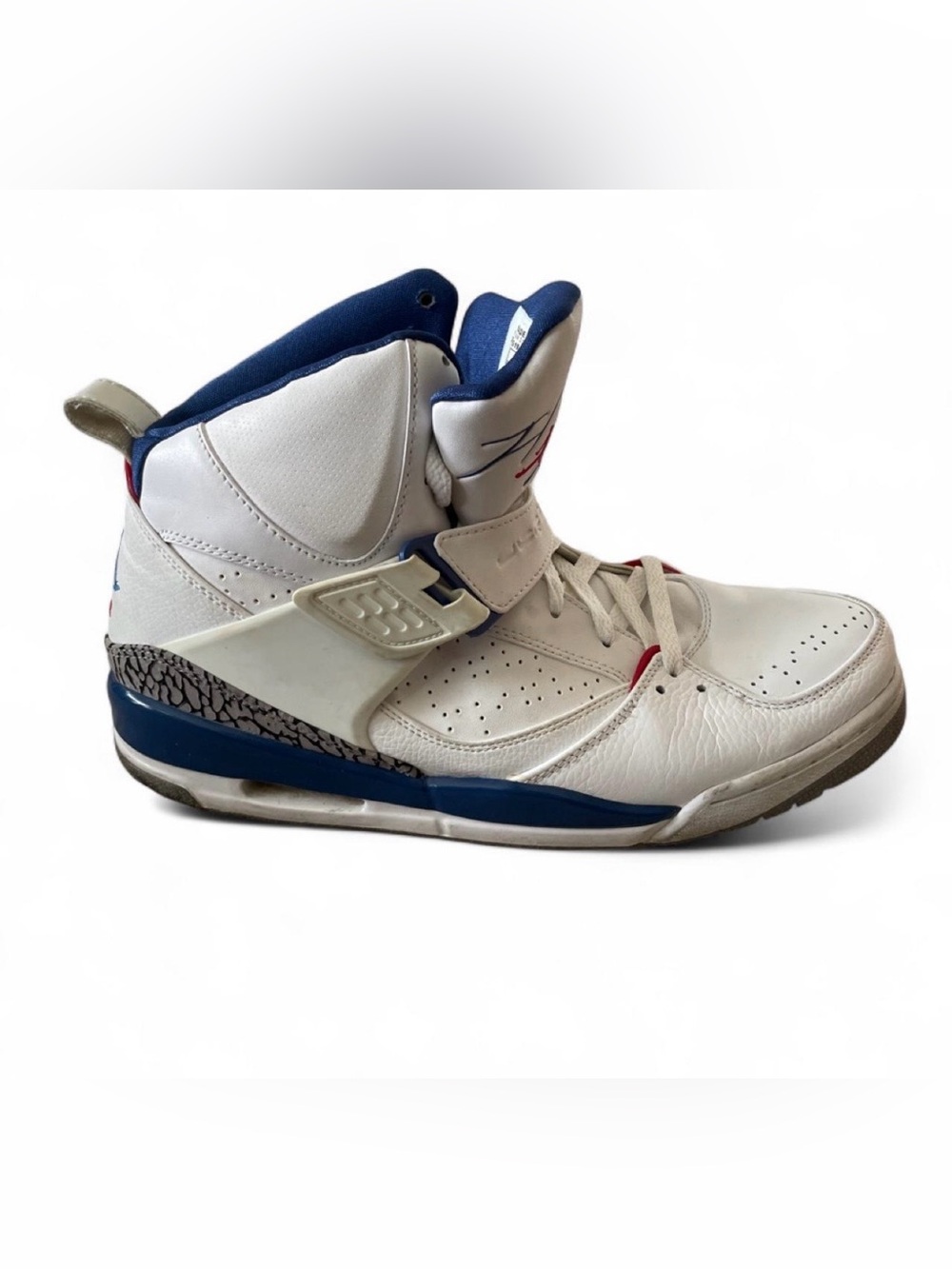 Jordan Flight 45 High 384519-106 White True Blue Red 2010 Men’s Size 11